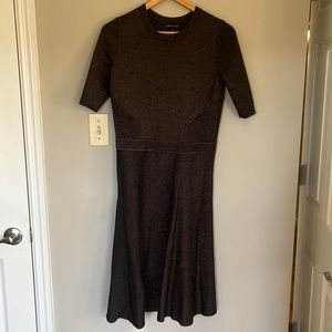 Navy sparkle stretch sweater dress